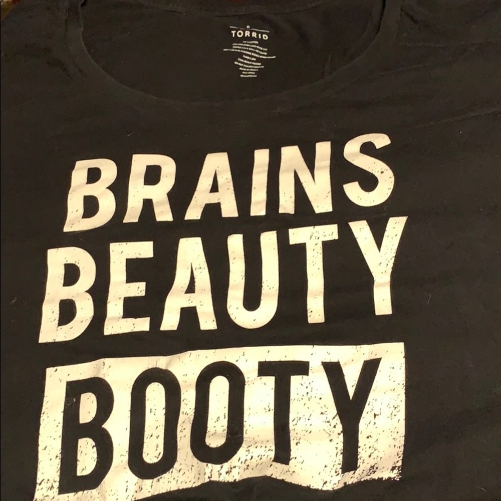 💖Torrid💖 graphic tee Brains Beauty Booty 5X